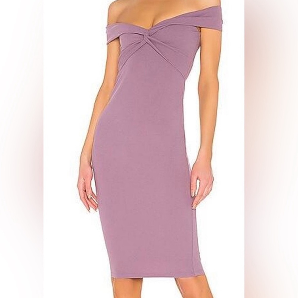 NWT NOOKIE Dolly Midi Dress in Soft Violet Purple Bodycon Stretch Size XS Formal - Picture 4 of 10